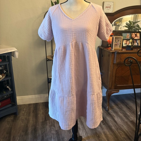 Isabel Maternity by Ingrid & Isabel Dresses & Skirts - Lilac Short Sleeve Maternity Dress